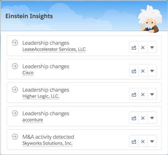 Einstein Insights - Assistant on Home Page