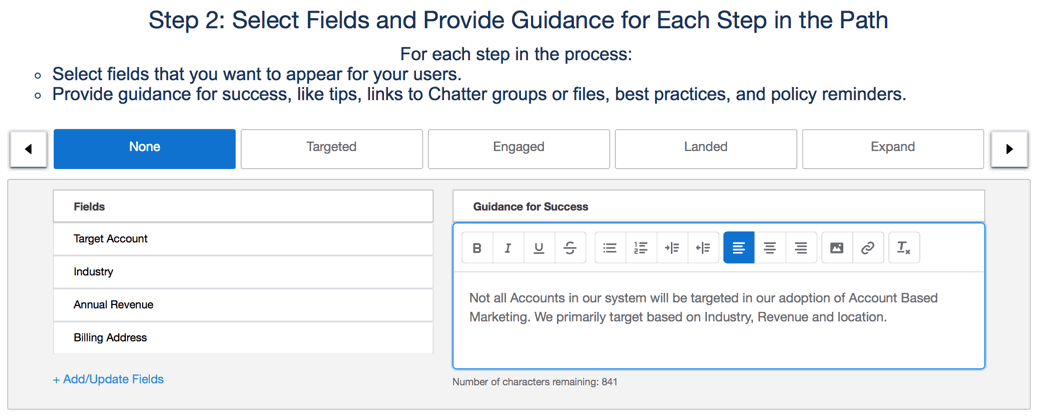 Salesforce Path Setup Step 2