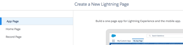 Creating a New Lightning Page